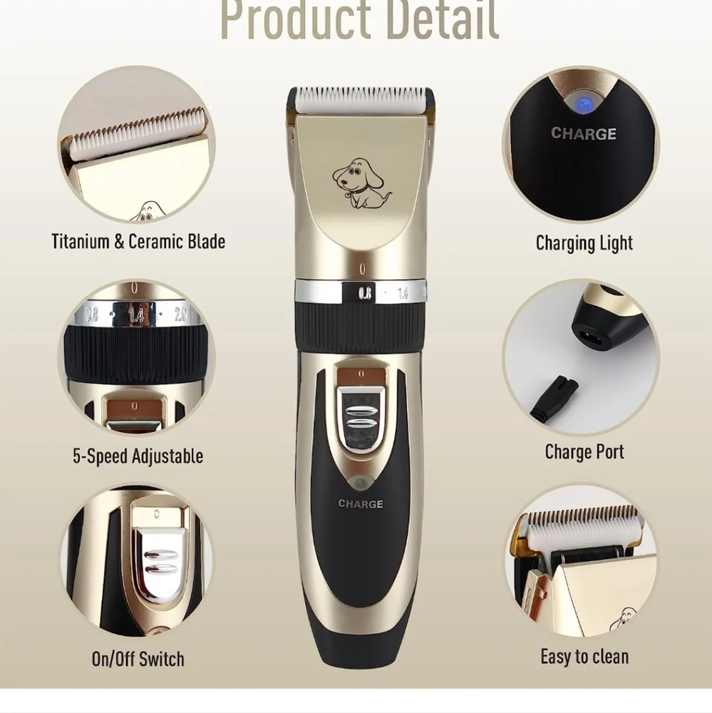 Pet Shaver Rechargeable Cordless Electric Hair Clippers Set